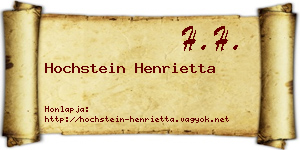 Hochstein Henrietta névjegykártya