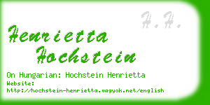 henrietta hochstein business card